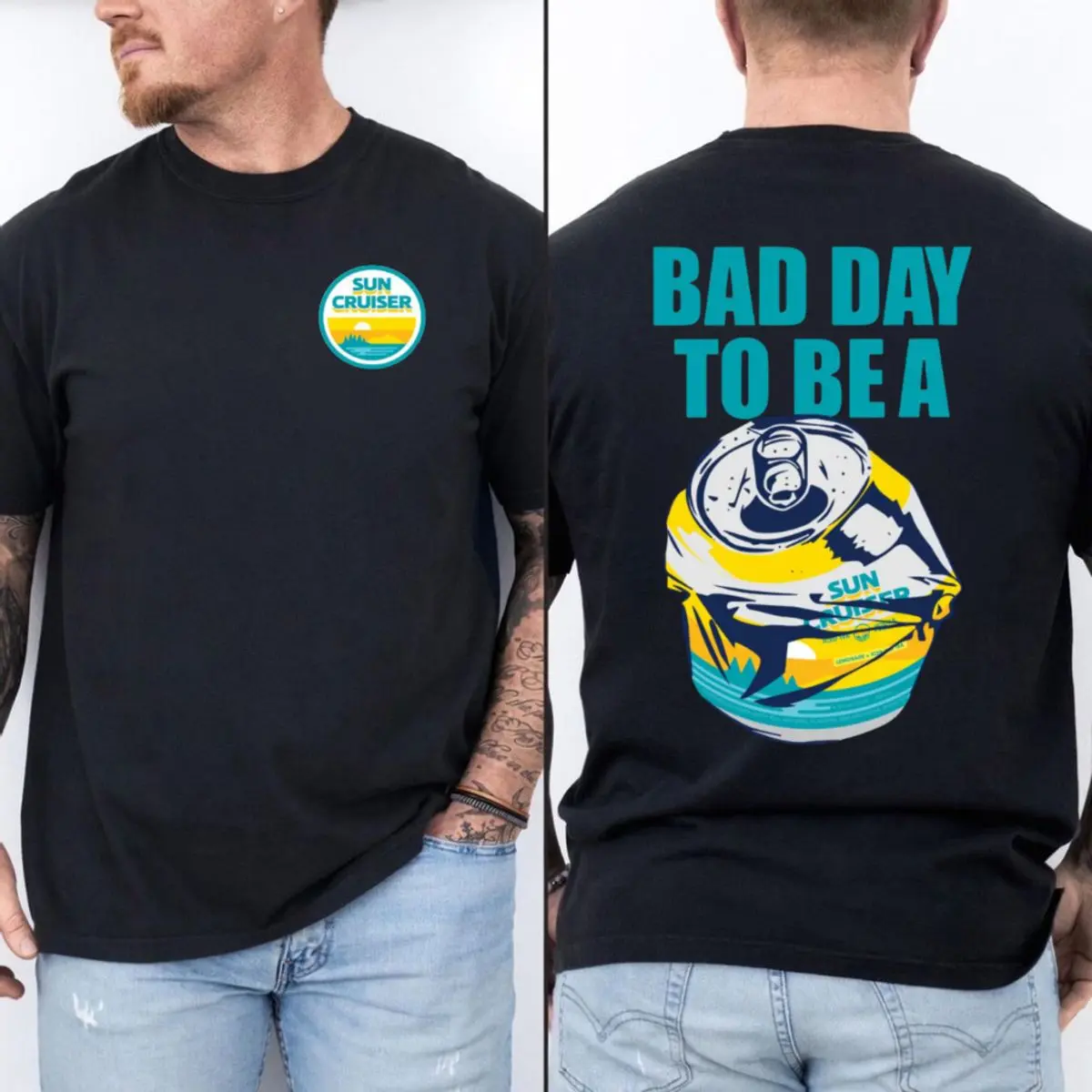 Comfort Colors Bad Day To Be A Sun Cruiser Shirt, Funny Iced Tea Drinker Graphic Tee, Summer Drinking T Shirt, Crushed Can Party Beer Drink Top , Unisex Garment-Dyed Tee, Casual Clothing