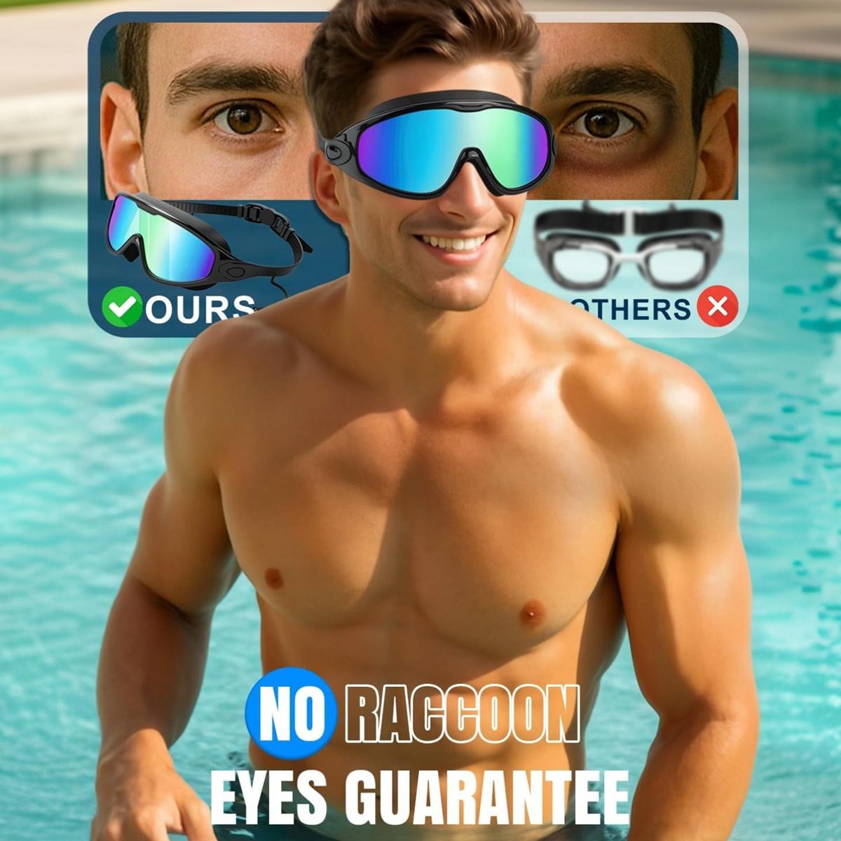 Swim Goggles for Adult/Youth Men Women, Anti-fog UV Protection No Leak 180° Wide View Clear Vision Pool Goggles, Pool Goggles with Earplugs Swim Goggles for Adult/Youth Men Women, Anti-fog UV Protection No Leak 180° Wide View Clear Vision Pool Goggles, Pool Goggles with Earplugs
