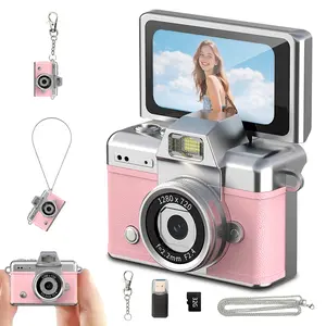 Thumb Camera Flip Screen Mini Camera, Retro CCD Digital Pocket Camera for Students, Portable Compact Everyday Camera, HD Digital Camera
