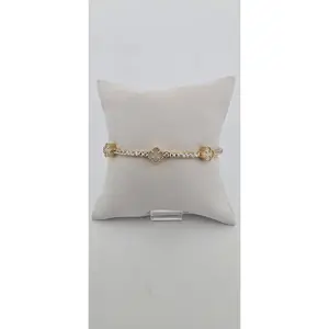 MANILLA 14K Weight 10.1 CON CLOVER BLANCO Y PIEDRAS