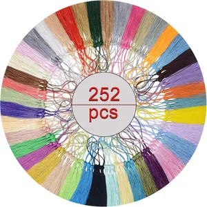 Bulk Graduation Bookmark Tassel Craft: 252pcs Small Colorful Set with String for Cap,Hat Ribbon Trim,Bag Pendant,Key Ornament,Keychain Decoration,Furniture Charms,Earring