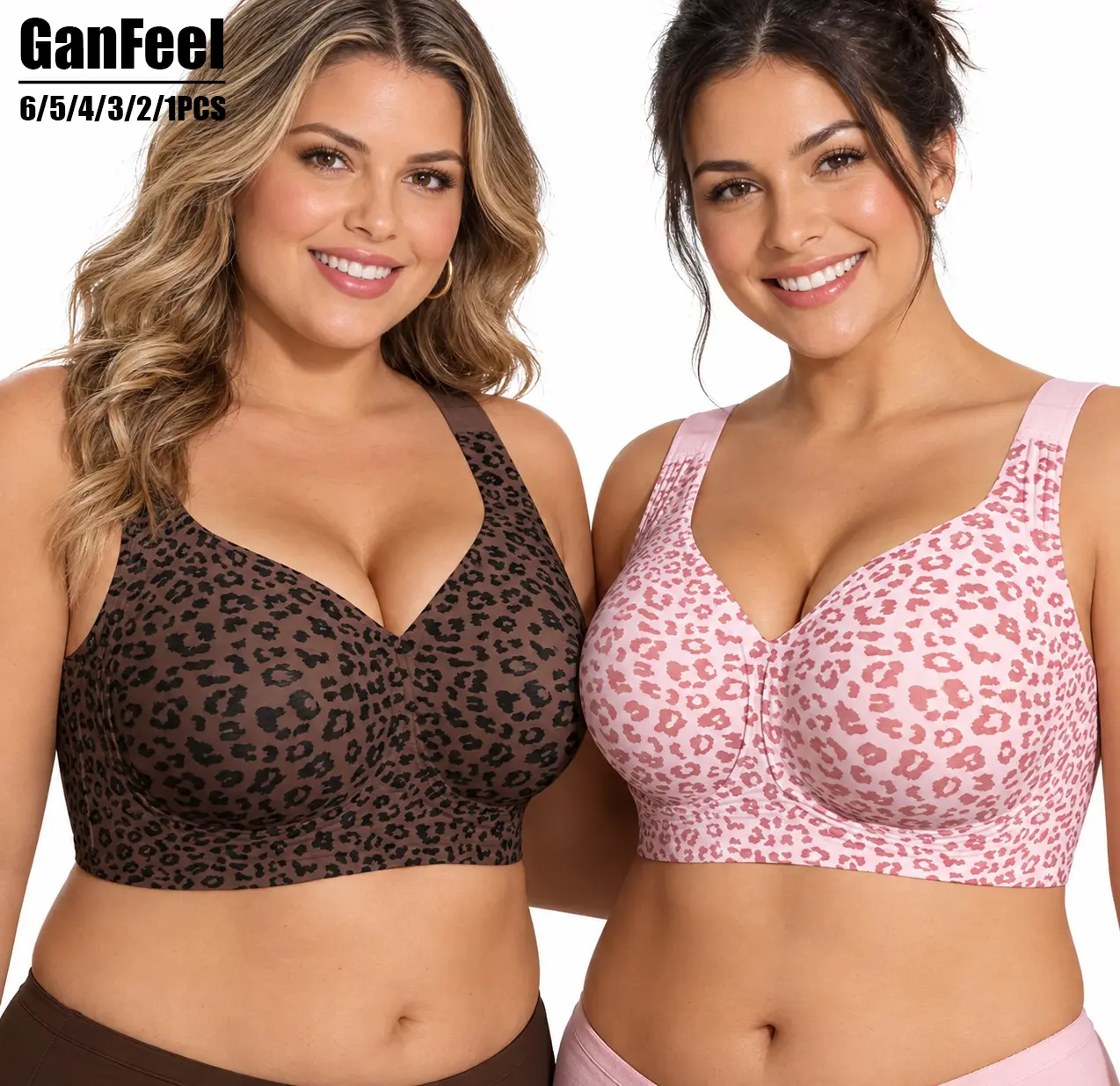6/5/4/3/2/1 PCS Women Comfortable Push Up Bras Wireless Seamless Full Coverage Jelly Bra Buttery Soft Everyday Tshirt Bra Convertible Bra
