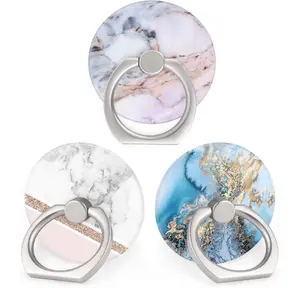 Phone Ring Holder Stand, 360 Rotation 3-Pack Universal Smartphone Ring Grip Stand Compatible with Smartphones and Tablets Marble