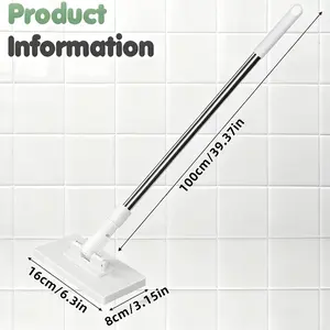 2pcs Set, 1 Hands-free Automatic Mop System+1 Cleaning Cloths, Click to Change Cloth, Heavy-duty ABS Structure, Space Saving Design, Compatible with Standard Cleaning Cloths, Suitable for Kitchens, Bathrooms, Windows, Floors