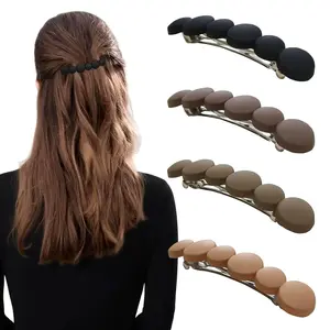 French Hair Barrettes for Women No Slip Not Easy to Break Half Up Medium to Small Hair Barrette Clips for Thin, Short or Fine Hair, 4 Pack