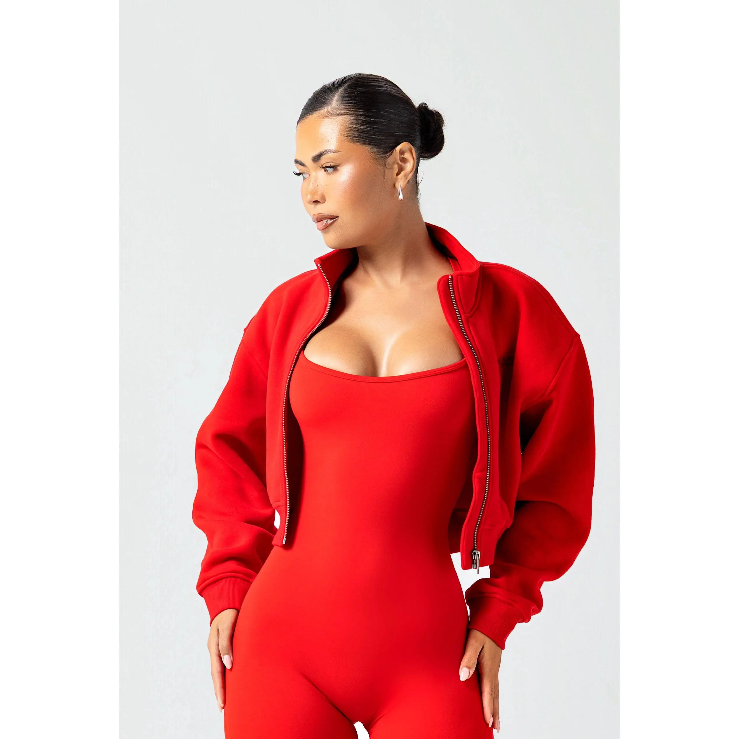 Matte Varsity Jacket - Maraschino