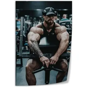 UBVFDLCA Bodybuilder Chris Bumstead Artistic Portrait Poster21 Canvas Art Wall Poster Printing Office Bedroom Aesthetic Poster Living Room 24x36inch(60x90cm) Unframe-style