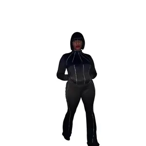 Custom Silhouette Tracksuit – Bedazzled Bootcut Set