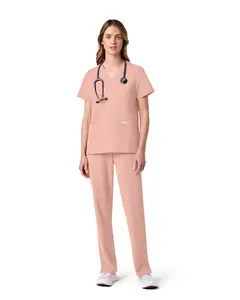 JAANUU UltraLAST Essential Performance Women’s 6-Pocket Scrub Set – 4-Way Stretch, Adjustable Waist, Top & Pants