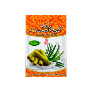 JHC Thai Coconut Pandan Flavor Egg Rolls 125g - Crispy Snack Rolls