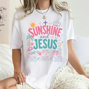 Comfort Colors Sunshine And Jesus TShirt, Christian Women T-Shirt, Jesus And The Beach Gift, Faith Christian Tee, Religious Summer Gift