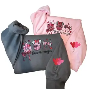 Love Is Magic Embroidered Sweatshirt ~ Magical Kingdom Design ~ Cute Balloon Sleeve Detail ~ Magical Unisex Jumper