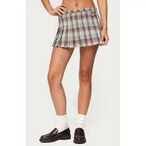 Edikted Women's Tracy Plaid Pleated Mini Skirt - Multicolor