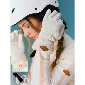 GLOWMODE Skiing Collection S/M Cold Conquerer Warm Wind-Resistant Water-Repellant Fleece-Lined Touchscreen Puffy Ski Gloves Outdoor Snow Autumn Winter Daily Active Wear