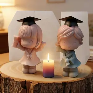Resin molds - graduation boys and girls statues resin casting molds, academic caps and gown details, perfect for graduation gifts, school decorations, holiday decorations