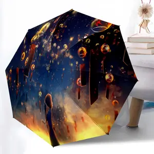 Starry Bubble Printed New Universal Umbrella, Automatic Folding Umbrella, Portable Foldable Design Travel Umbrella, Outdoor Umbrella, Black Friday, Christmas Birthday Gift B248