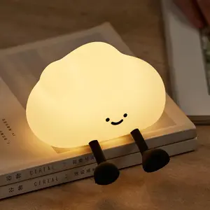Cloud-Shaped Night Light USB Rechargeable Silicone Lamp, Three-Layer Dimmable Desk Decor, Funny Office and Bedroom Decoration Gift, Desktop Decor, Indoor Light