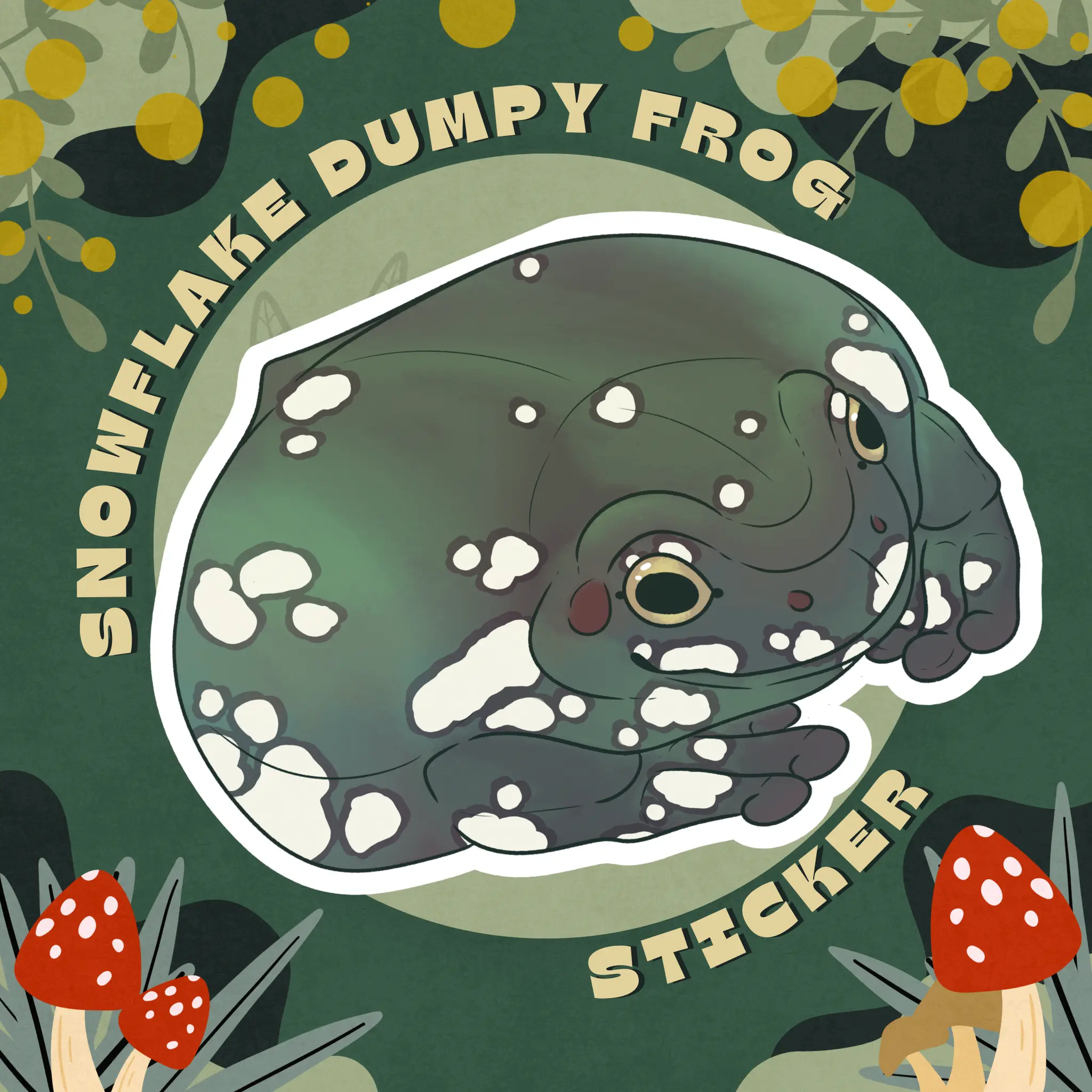 Snowflake Dumpy Tree Frog Glossy Sticker