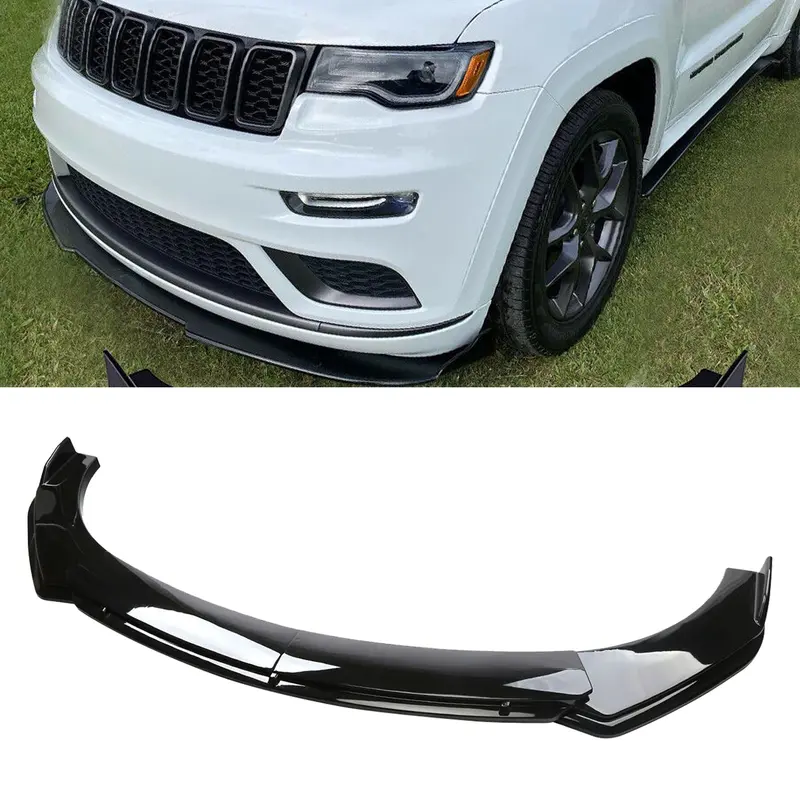 Glossy Black Front Bumper Lip Spoiler Lower Splitter, Car Exterior Accessory for Jeep Grand Cherokee, Accessories