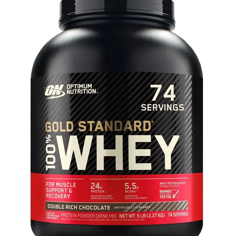 Optimum Nutrition Gold Standard 100% Whey Protein Powder, 5 lbs (2.27 kg) - 24g Complete Premium Blendable Protein, Post-Workout Muscle Recovery Fitness Supplement, Gluten-Free, Chocolate Coconut & Coffee Flavors (20+ Total)