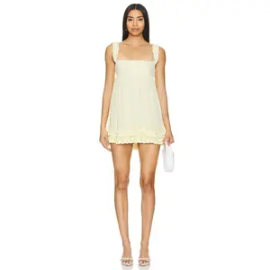 MAJORELLE Chandra Mini Dress in Butter Yellow