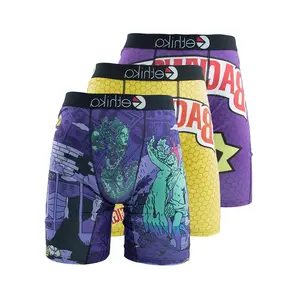 ETHIKA 3Pcs Sexy Mens Underwear Boxers Fashion Print Man Underpants Summer Breathable Men's Panties Lingerie Plus Size Briefs