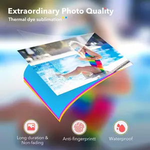 Photo Printer Paper & Cartridge, 2 Ink Cartridge Refill & 80 sheets photo papers, 4x6", Dye Sublimation, Water & Oxidation-Proof, Compatible w/Liene Printer, for Display, Framing, Scrapbook