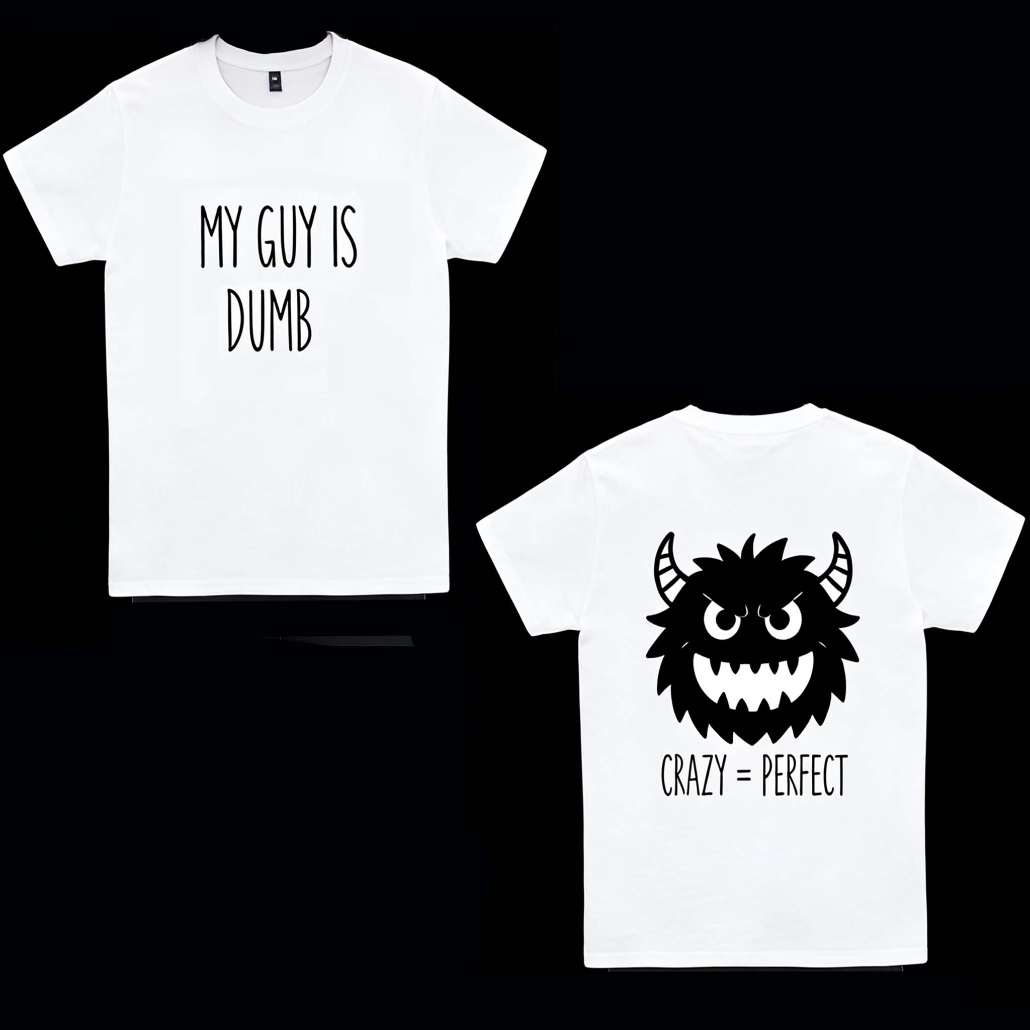 Lovers Outfits Tees，Soft Cotton ,Double Sided Print Crew Neck T-Shirts