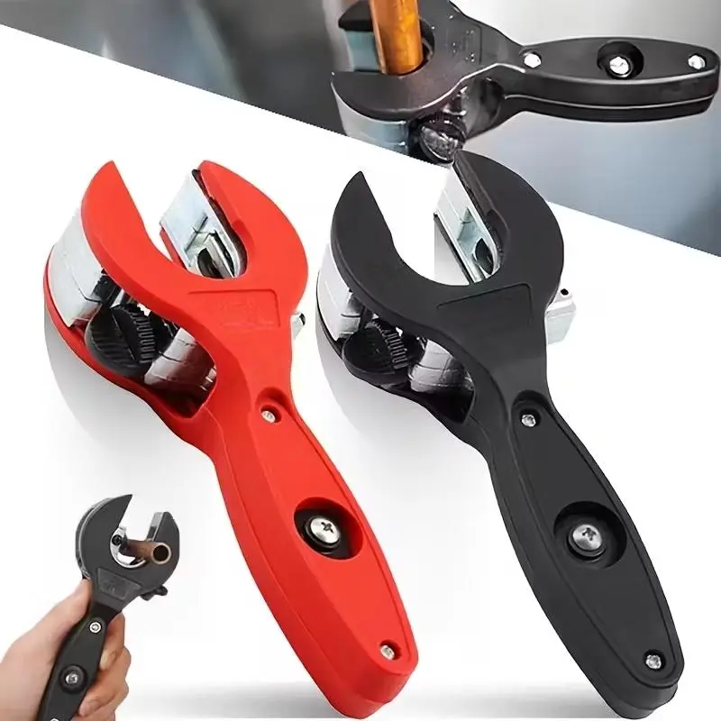 Adjustable Knob Ratchet-Type Pipe Cutter One-Hand Fast Cutting Tool for 5/16-1-1/8 Inch Stainless Steel Copper Aluminium Tubing Home Use wirecrimper household repair kctool pliers pinza confine space supply hand tool