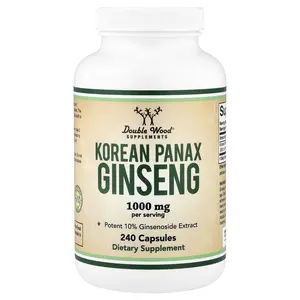Double Wood Supplements Korean Panax Ginseng, 240 Capsules (500 mg per Capsule)