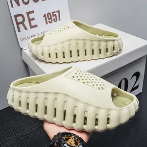 Lidardar Men's Slippers Slide Open Toe Massage Footbed Soft Flexible Sole Casual Daily Wear Breathable  Walking Shoes Footwear