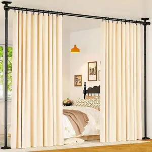 MYY Tension Curtain Rod Room Divider - 410ft H X 28-70inch W, Adjustable |   No-Drill, Heavy-Duty Freestanding Partition |   Temporary Privacy