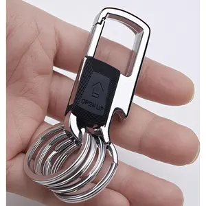 Durable Keychain with Detachable Key Rings & Bottle Opener, Versatile Heavy Duty Key Chain Ring Clip Holder for Men, Ideal for Home Car Keys, Everyday Carry, Valentine's Day Gift Cute Christmas Tree