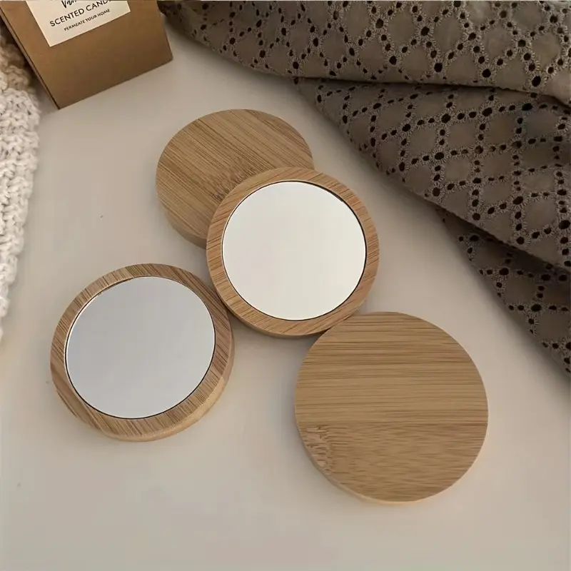 1pc Portable Travel Mirror - Ultra-Portable and Lightweight, Compact Round Design for Handheld Beauty Touch-ups and Makeup Checks - Ideal for Traveling, on-the-Go Use, and Busy Lifestyles
