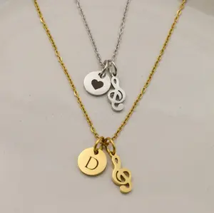 Treble Clef Necklace custom, personalized music note necklace for musician, graduation gift, Music Symbol, music teacher gift, custom date