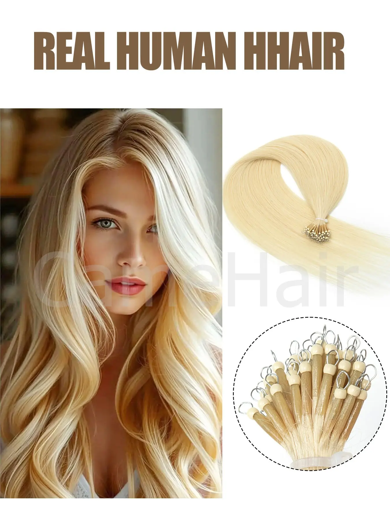 Hair Extensions, Seamless Extensions, Microlink Real Human Hair, Micro Link, Human Hair Micro Bead, Real Human Hair Fusion Micro Link Tip, Invisible Remy, darkest brown to brown and blonde