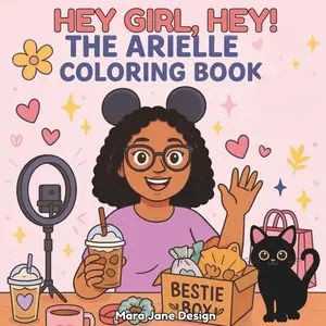 Mara Jane Design Paper Coloring Book - 30 Bold Pages, Sassy Cozy Vibes, Relatable Designs, Ideal for Iced Coffee Content Creators, Adorable Whimsical Office Art Supply