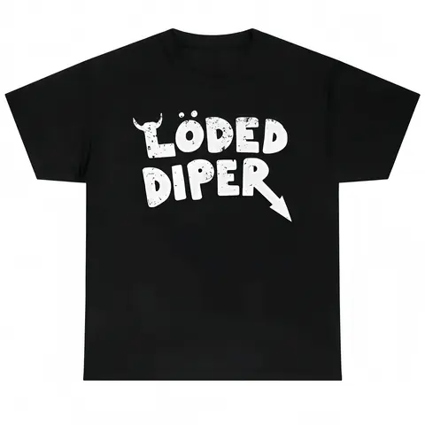 Women's Loded Diaper Graphic T-shirt, Unisex Short-Sleeve Round Neck Heavy Cotton Streetwear Top, Stylish Vintage Distressed Humor Joke Gift, Summer Casual Streetwear Wear tiktokshopspringglowup,summervibes, Women's Clothes, Funny Shirts, Graphic Shirts C