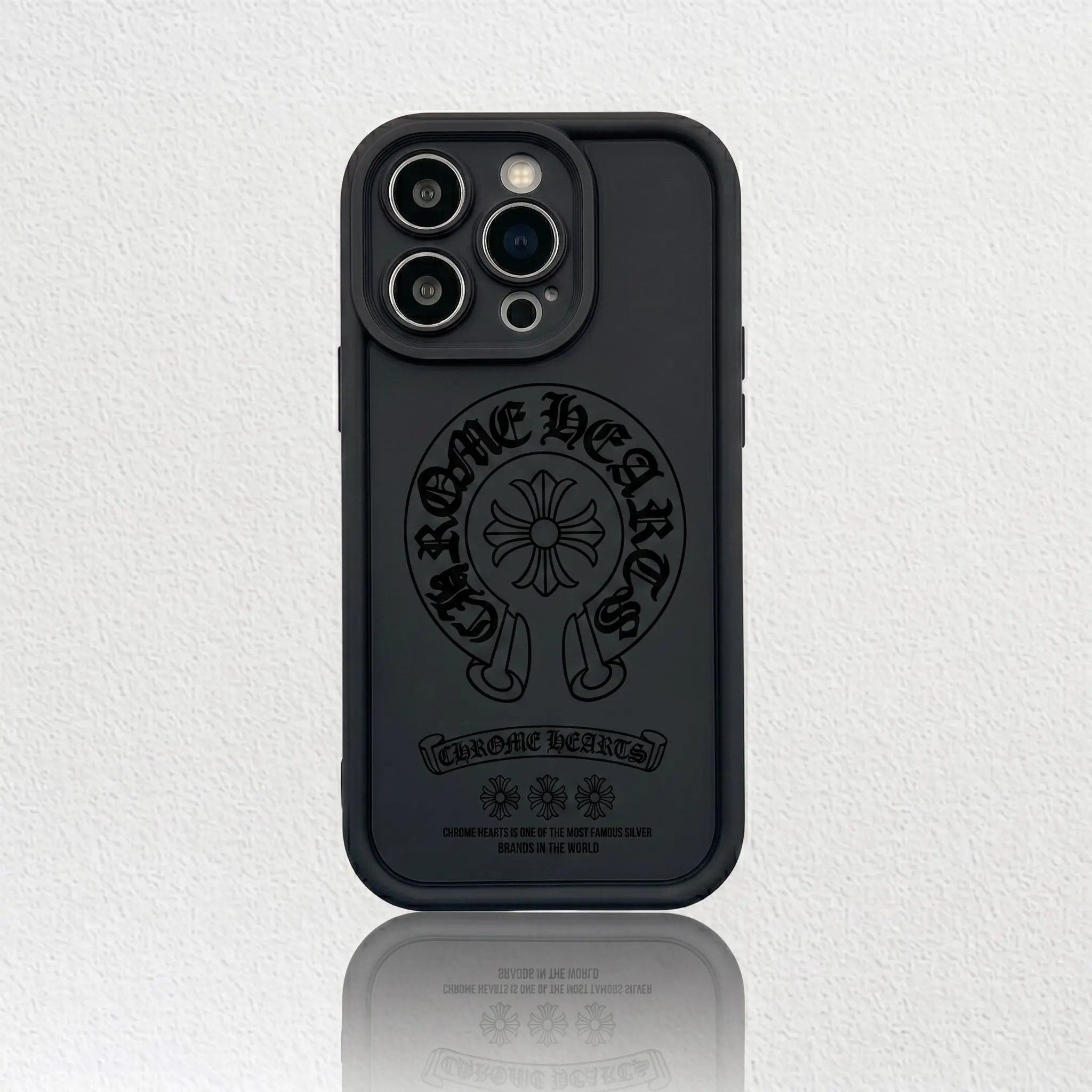 Retro Black Horseshoe Soft TPU Phone Case Shockproof Anti Drop Protective Cover For 13 14 15 16 17 Pro Max Series