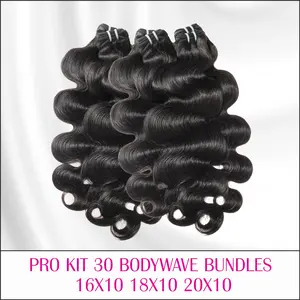 Pro Kit – 30 Virgin Body Wave Hair Bundles for Stylists (Wholesale)