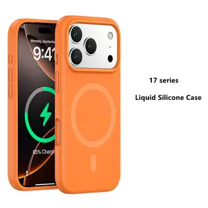 Magnetic Solid Color Liquid Silicone MagSafe Phone Case For iphone 17pro max 17Pro 17Air 17 16 Skin Feel Wireless Charging Cover