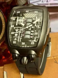 Men's Fashion Barrel Shaped Quartz Watch, Casual Trendy Wristwatch, Fashionable Watch for Daily & Business Decoration As Gift with Box, Mineral Glass