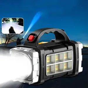 Portable Handheld Flashlight, USB Rechargeable LED Flashlight, Outdoor Camping Flashlight with COB Side Light, Emergency Handheld Lamp for Home, Tactical Flashlight