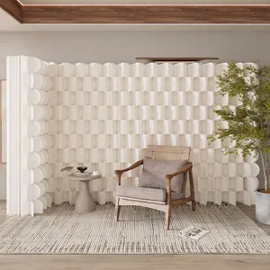 Folding Room Partition Screen in Kraft Paper Material, Multi-Purpose for Offices, Living Rooms, and Beauty Salons, Partition Screen