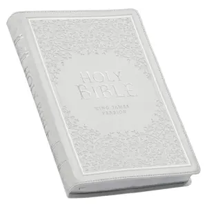 KJV Holy Bible, Thinline Large Print Faux Leather Red Letter Edition Thumb Index & Ribbon Marker, King James Version, White (KJV Thinline LP Editions) Imitation Leather – Large