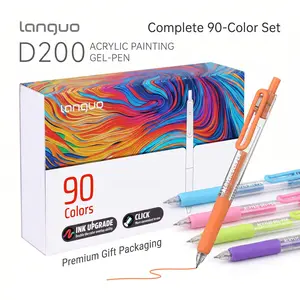 Languo 36/54/72/90 Count Gel Pens No-Bleed Quick-Dry Aesthetic Writing Markers for School Classroom Note-Taking Professional Multi-Surface DIY Art Supplies acrylic pen set
