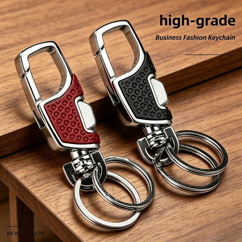 Keychain Heavy-Duty Keychain with Press-to-Open Belt Loop Anti-Loss Car Keychain Double Ring Design Secure Locking Mechanism for Car Keys  Belts Bags