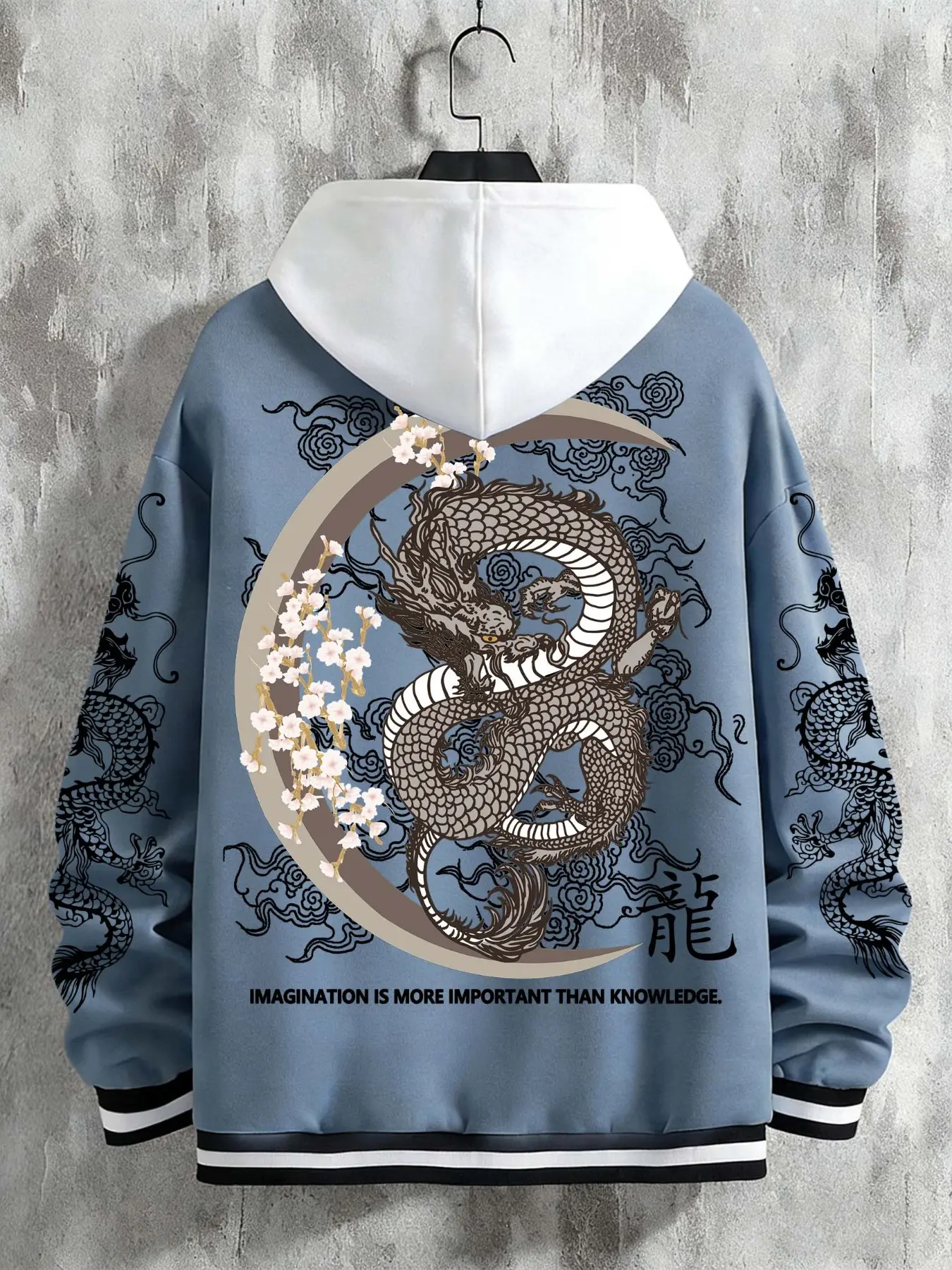 Men's Classic Letter Print Button-Down Baseball Jacket, Dragon Graphic Stylish Street Fashion Casual Style, Long Sleeve Fall & Winter Outerwear, Perfect Gift for Boyfriend, Menswear