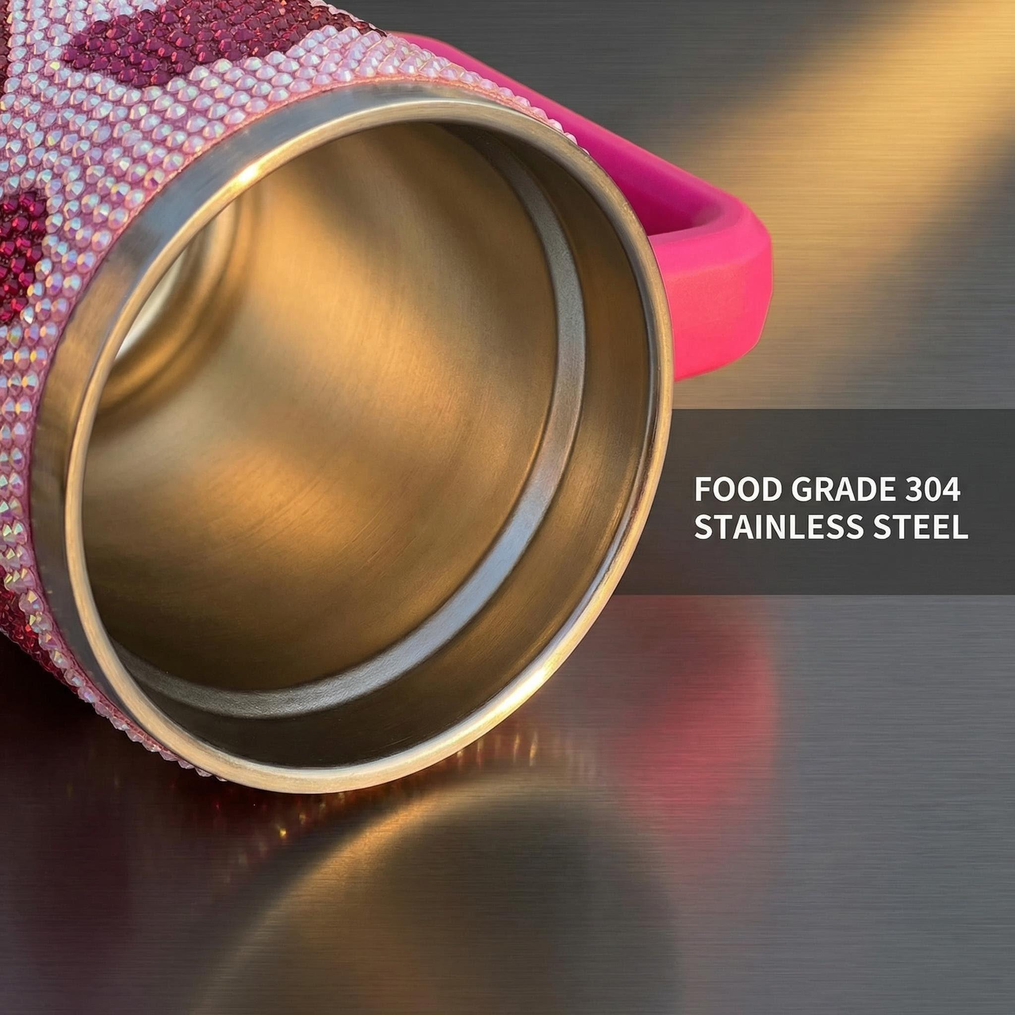 40oz Gradient Glitter Rhinestones Tumbler with Handle - Bling Stainless Steel Water Bottle for IceCoffee, CarAccessories & GymEssentials | Sparkly Diamond Studded Travel Mug for Women, Perfect Birthday Gifts