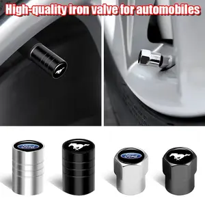 Ford Mustang Tire Valve Stem Caps, Aluminum Alloy Material, Dustproof & Corrosion Resistant, Fits Multiple Models Including Focus & Mondeo